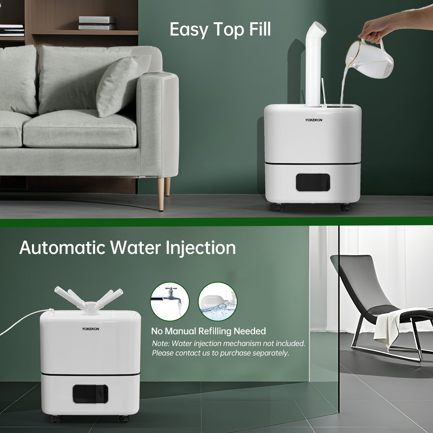 Humidifier Large Room, 30L/7.93Gal Large Commercial Humidifier 5000 sq.ft, Top-Fill Whole House Humidifiers with Extension Tube, 3 Mist Mode, Timer – Ideal for Plants, Office, Warehouse & Greenhouse