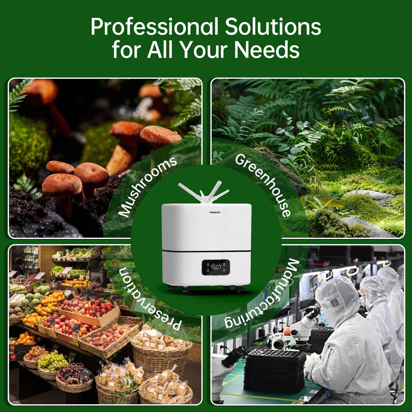 Humidifier Large Room, 30L/7.93Gal Large Commercial Humidifier 5000 sq.ft, Top-Fill Whole House Humidifiers with Extension Tube, 3 Mist Mode, Timer – Ideal for Plants, Office, Warehouse & Greenhouse