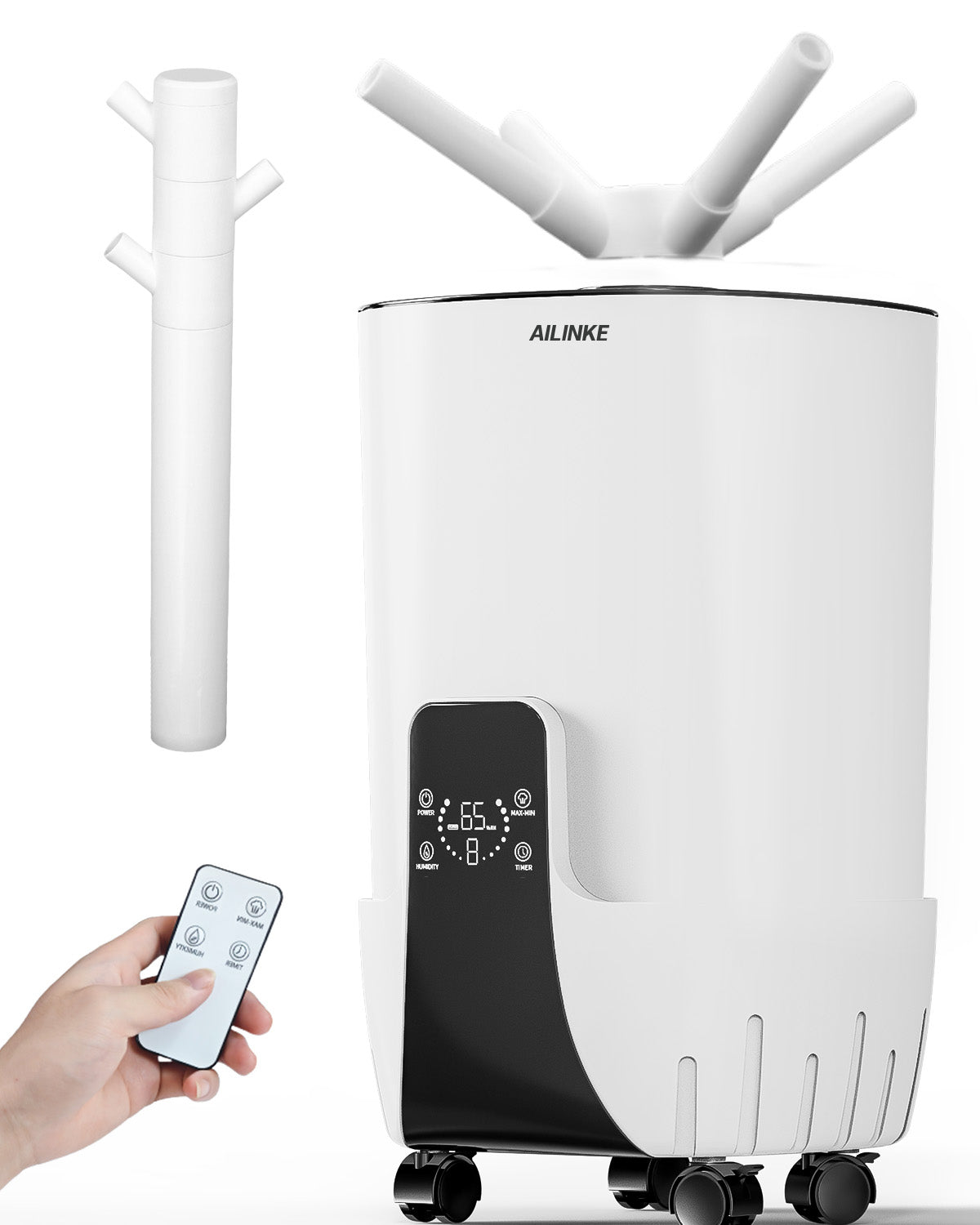 Humidifier Large Room, 4.2Gal/16L Cool Mist Humidifiers for Bedroom Home 2000 sq.ft,Top Fill, 3 Stainless Steel Atomizers,360°Nozzle Extension Tube, Commercial/Office/Plants/Whole House, White