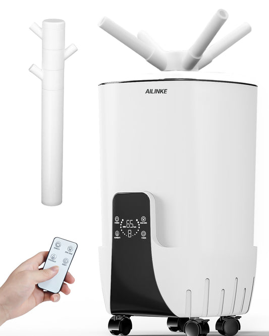 Humidifier Large Room, 4.2Gal/16L Cool Mist Humidifiers for Bedroom Home 2000 sq.ft,Top Fill, 3 Stainless Steel Atomizers,360°Nozzle Extension Tube, Commercial/Office/Plants/Whole House, White