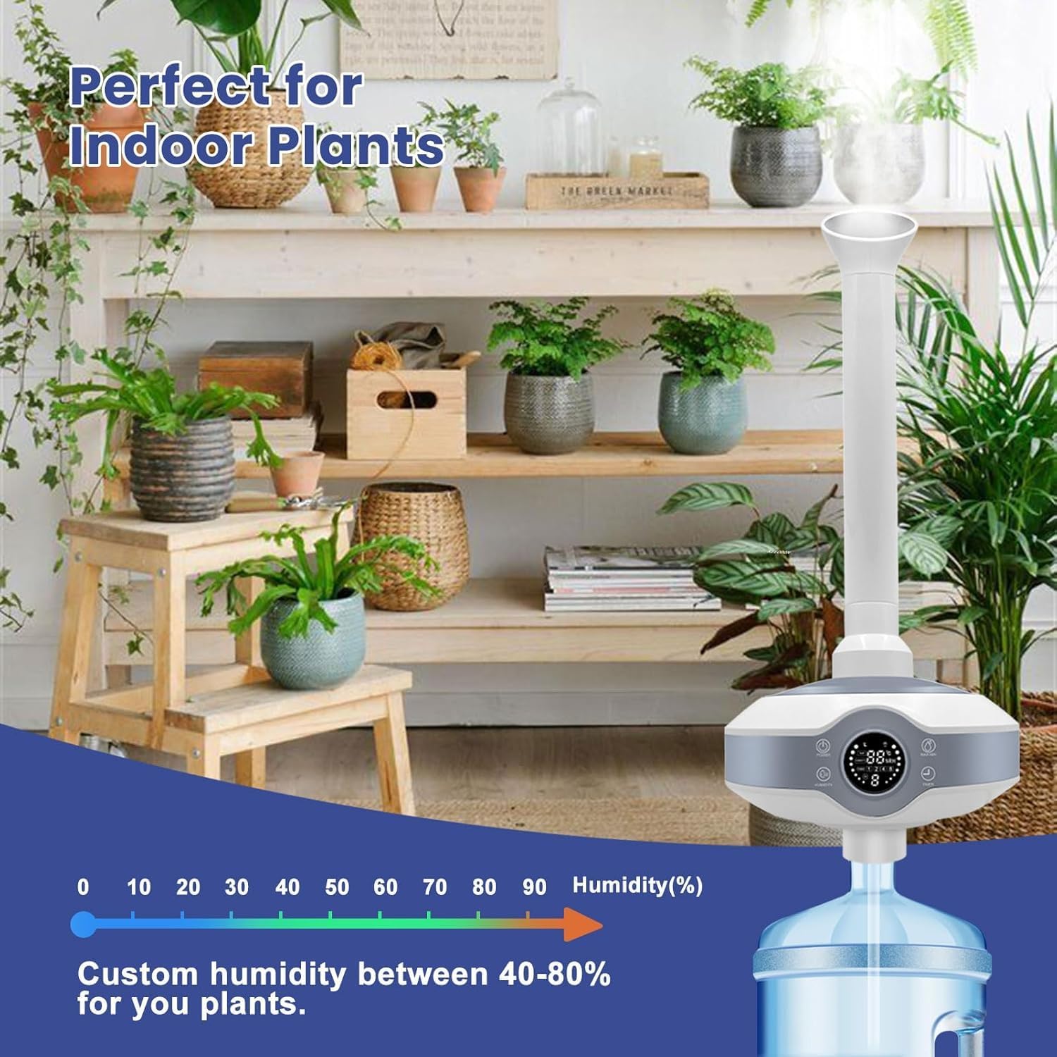 Humidifiers for large room 1000 sq.ft. Large Humidifier, AILINKE Ultrasonic Cool Mist Industrial Commercial Humidifier 800ml/h Output for Large Room, Whole House, Home, School, Office, Plants, Baby