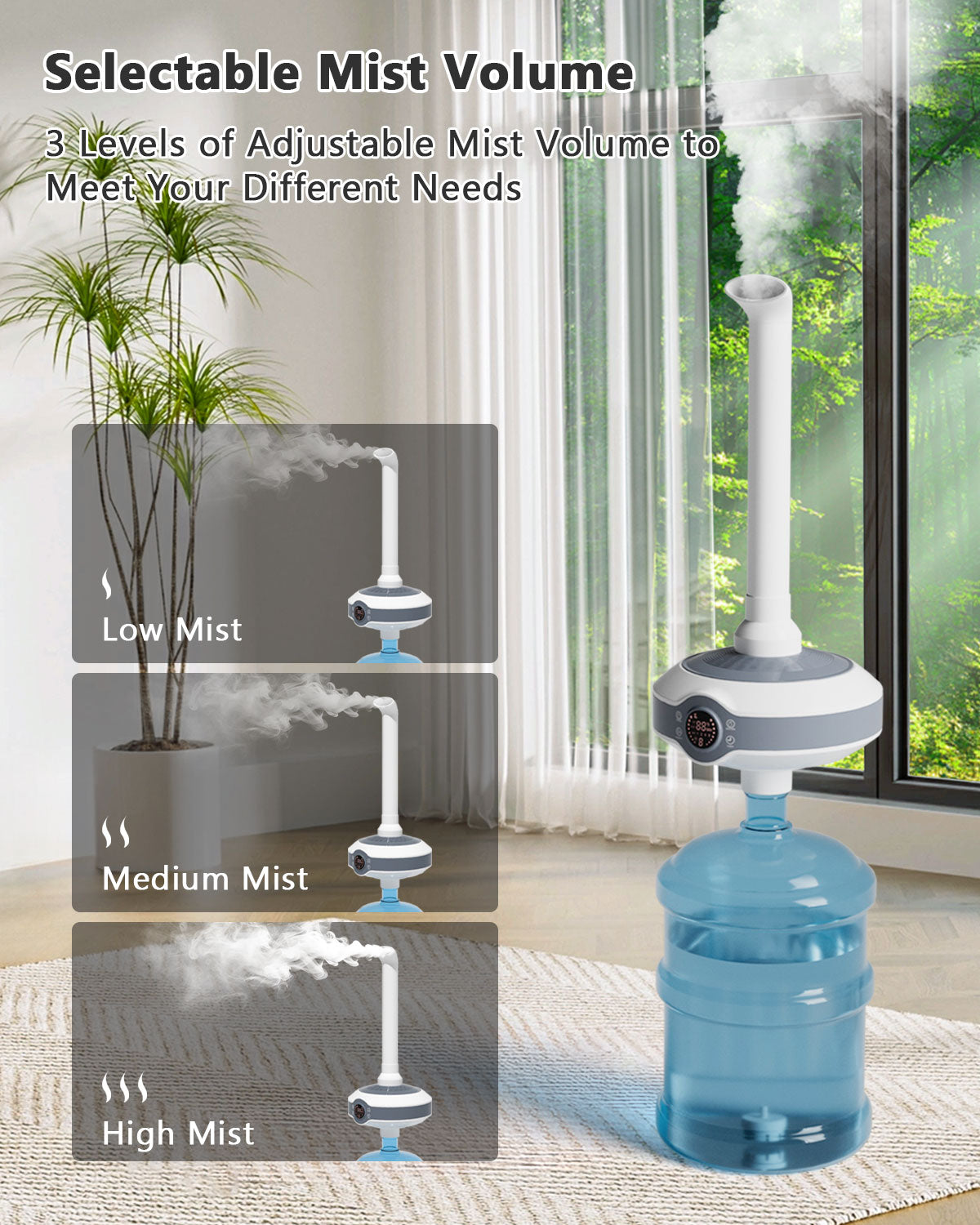 Humidifier Large Room 1000 sq.ft. AILINKE Whole house & Commercial Humidifier 800ml/h Mist Output, Tankless Ultrasonic Cool Mist Industrial Humidifiers for Home, Office, Plants, Greenhouse, Warehouse