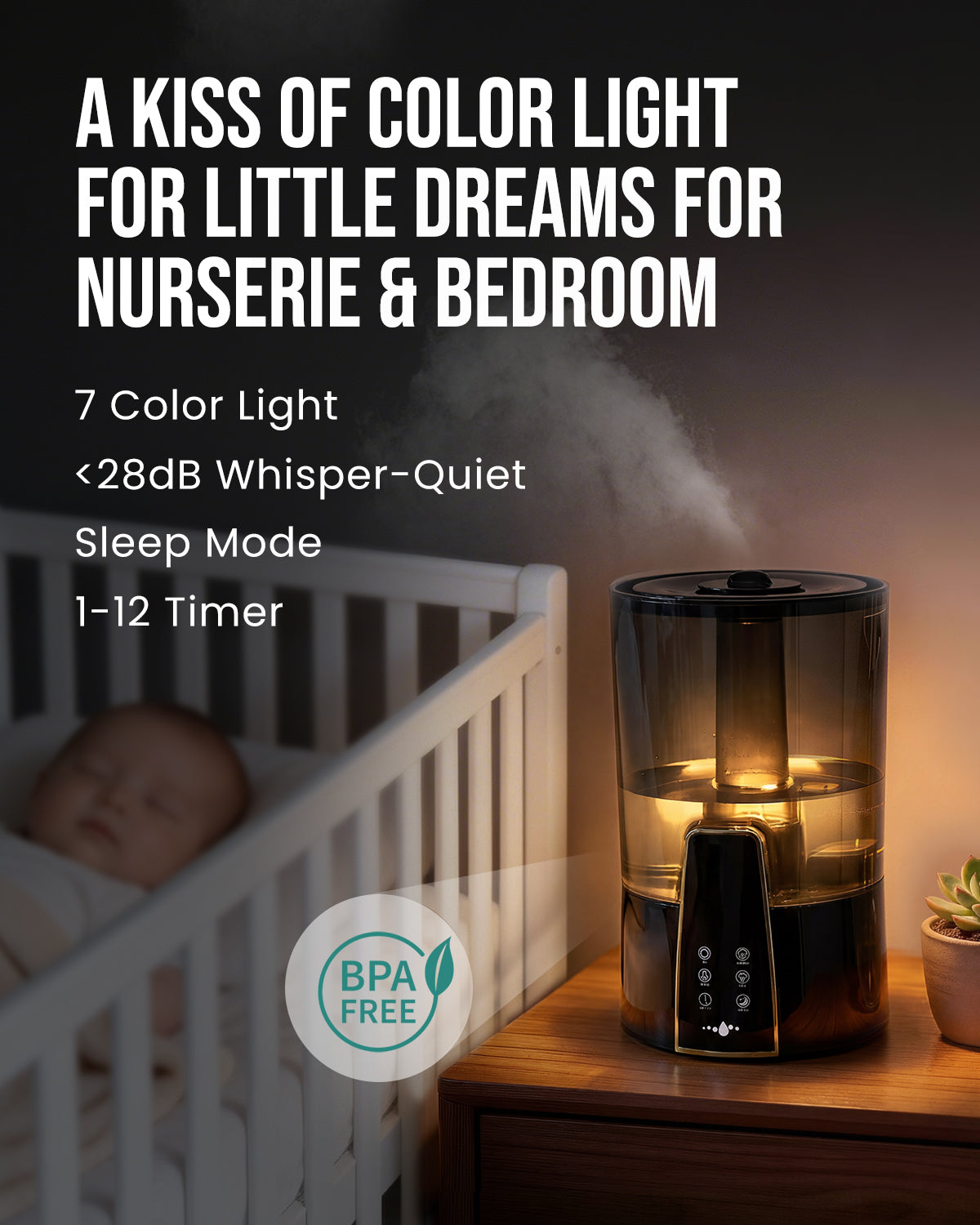 Humidifiers for Bedroom, 4L Remote Control for Large Room | 22301
