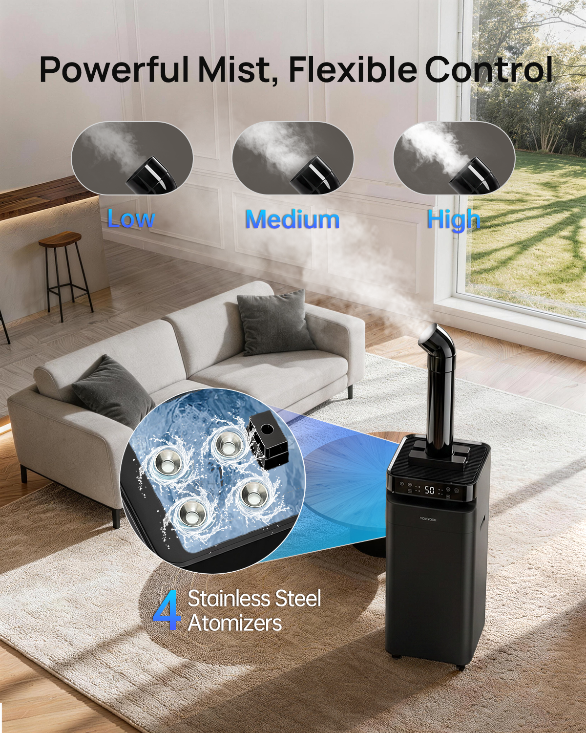 Humidifier Large Room 5.8Gal/22L, Cool Mist Humidifiers for Home | K63
