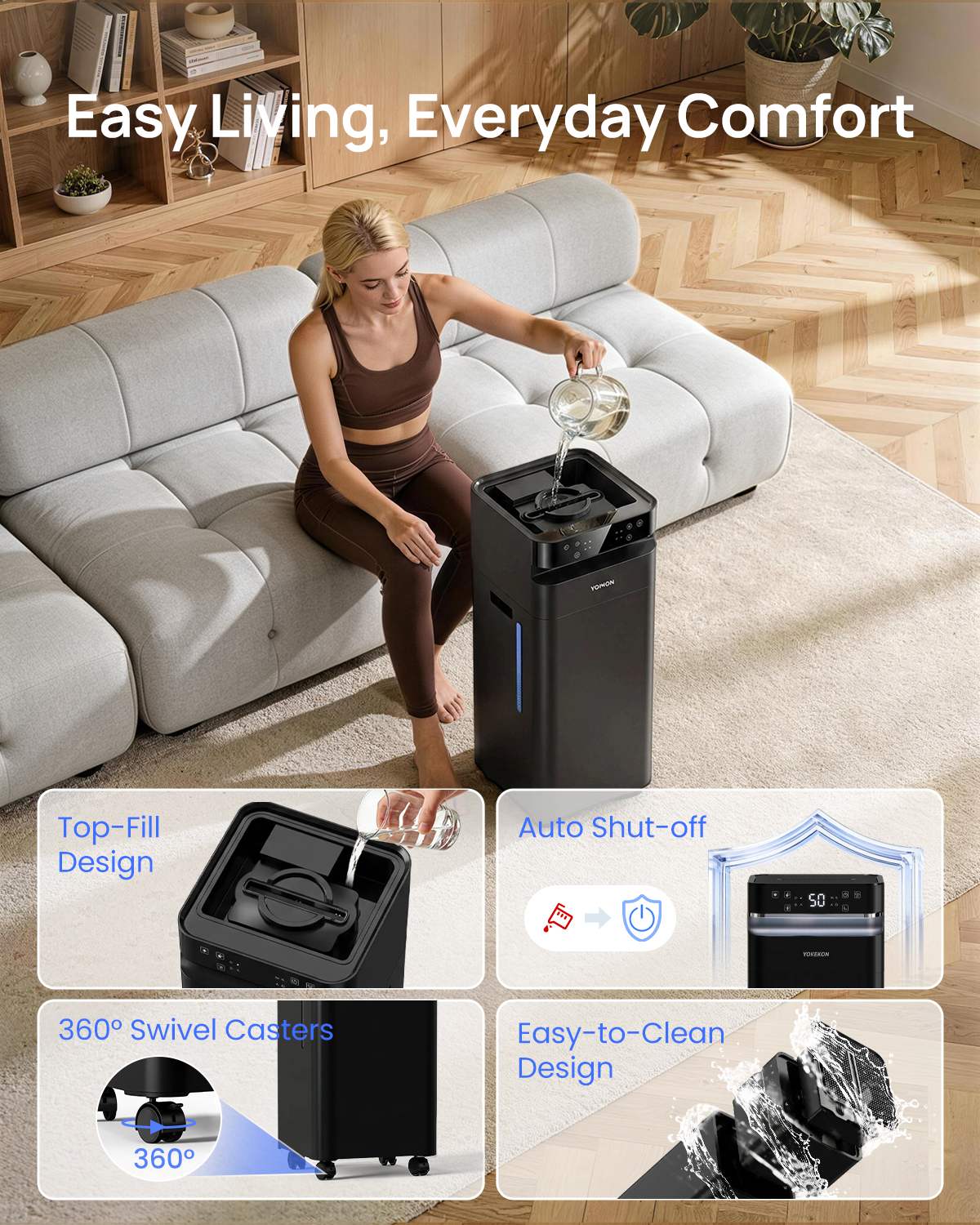 Humidifier Large Room 5.8Gal/22L, Cool Mist Humidifiers for Home | K63