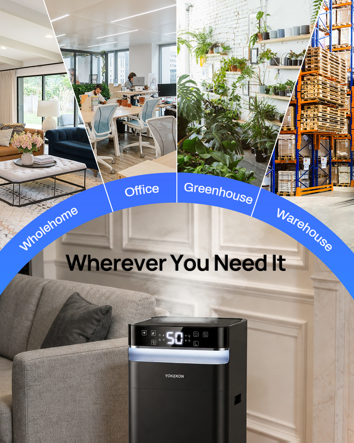 Humidifier Large Room 5.8Gal/22L, Cool Mist Humidifiers for Home | K63