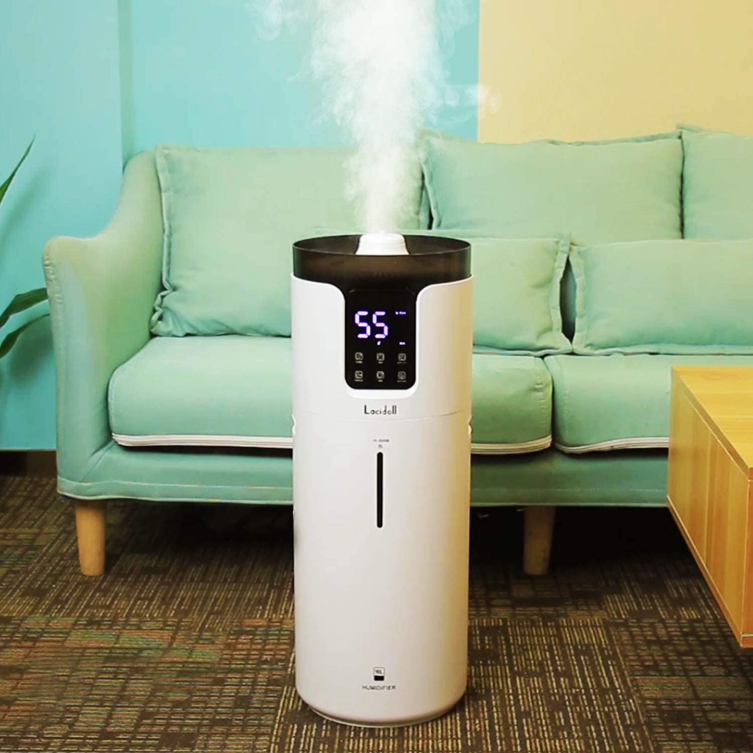 4.2 Gal Tower Humidifiers for Large Room 1000 sq. ft, 16L Top Fill Cool Mist Ultrasonic Humidifier Quiet 1500mL/h Output with 360° Mist Tube