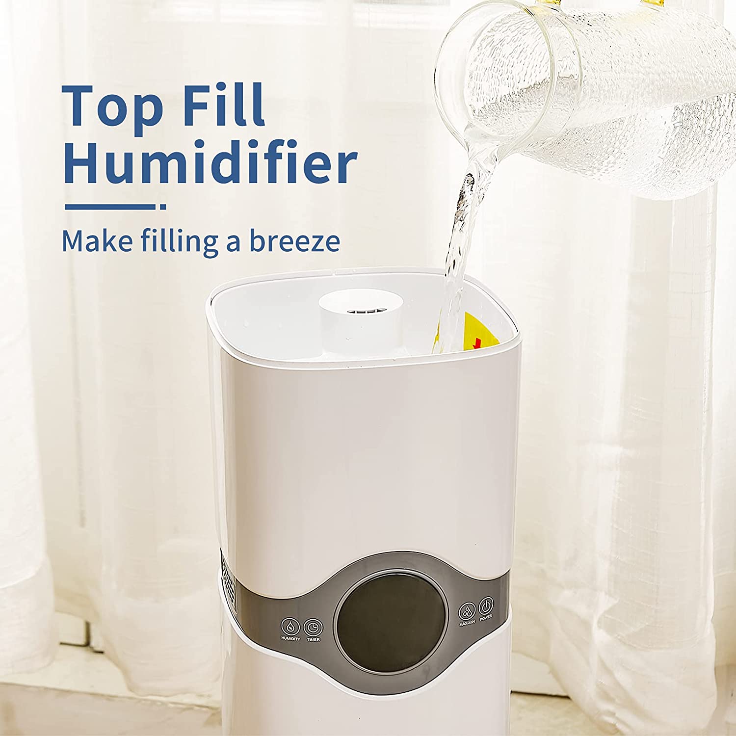 [MH-045]2.4Gal. Large Capacity Ultrasonic Humidifiers for Home, 36H Humidifying, 300ML/H Max Mist Output