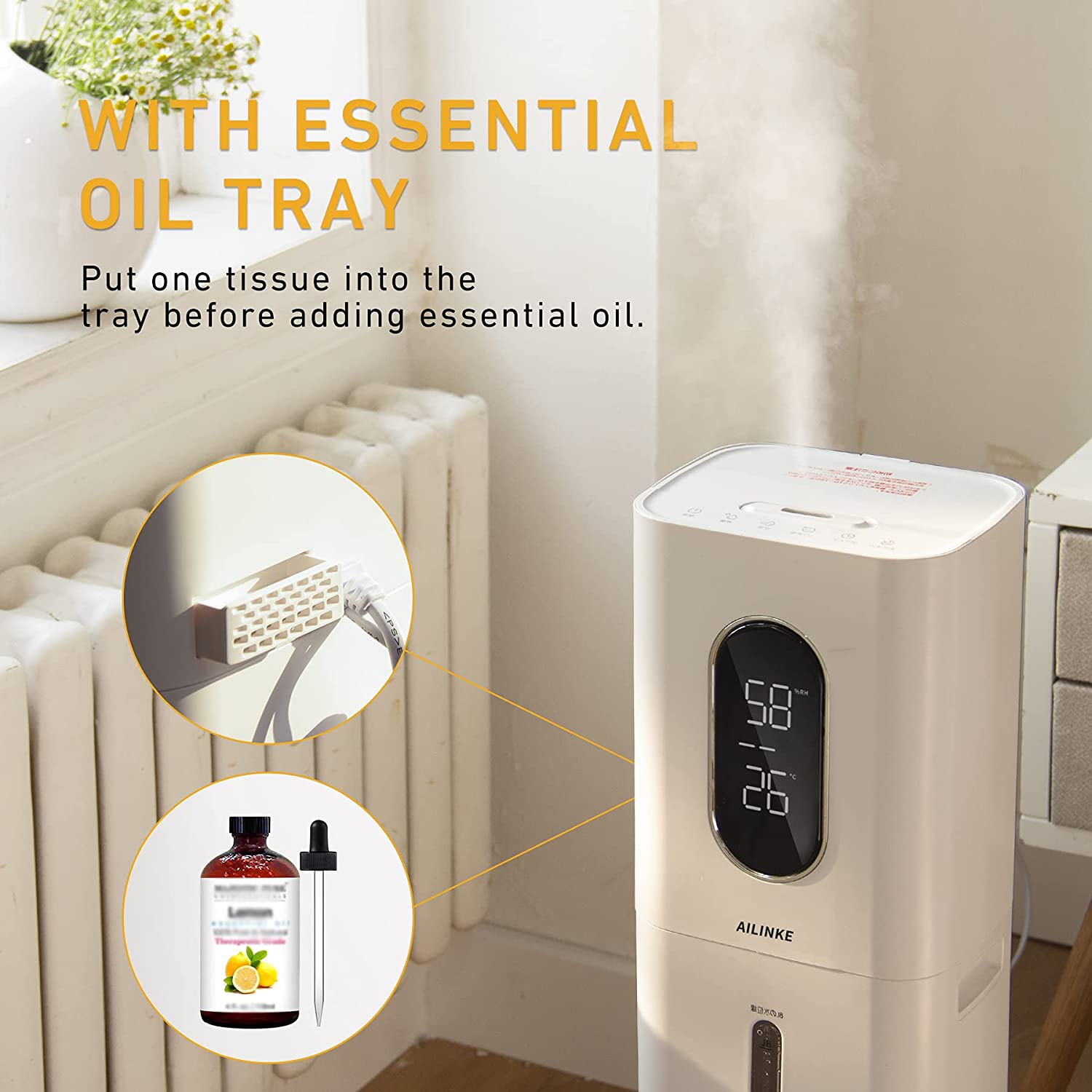 2.1Gal. Diffusers for Essential Oils Ultrasonic Cool Mist 